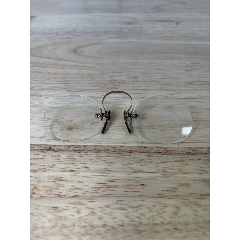 Antique Spring Bridge Pince Nez Glasses 1930s Rimless Gold Filled? - Picture 2 of 13